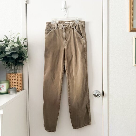 🦋 LEVI'S Brown Dad Utility Jeans Pants 25 Loose Straight Fit High Rise Y2k - Picture 2 of 6